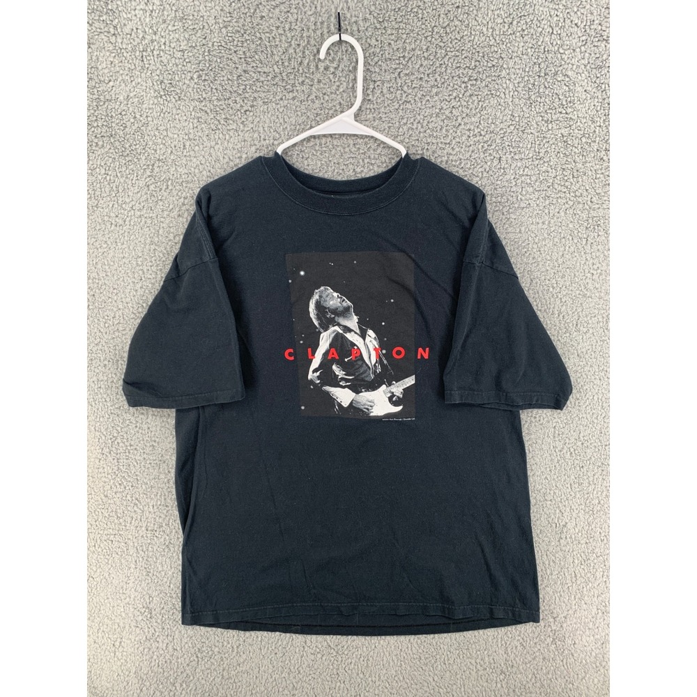 Eric Clapton 2004 World Tour Graphic T-Shirt Black Rock Concert Mens Sz 2XL